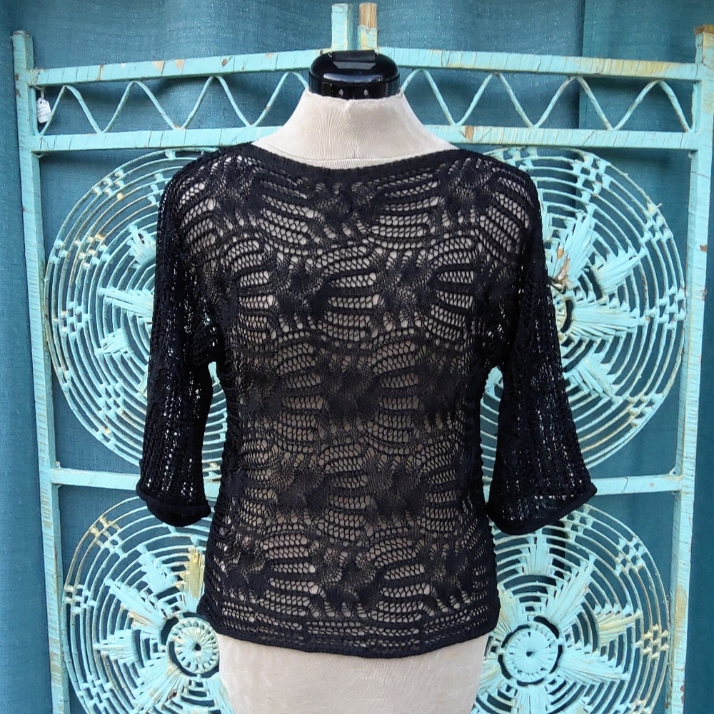 🎈Save up 40%🎈Dolman Slv Crochet Sweater